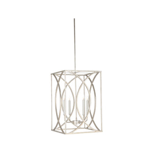 Wildwood Society Society Hill Chandelier Antique Silver Leaf 4-Light Adjustable Height Classic Elegance 67185