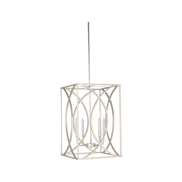 Wildwood Society Society Hill Chandelier Antique Silver Leaf 4-Light Adjustable Height Classic Elegance 67185