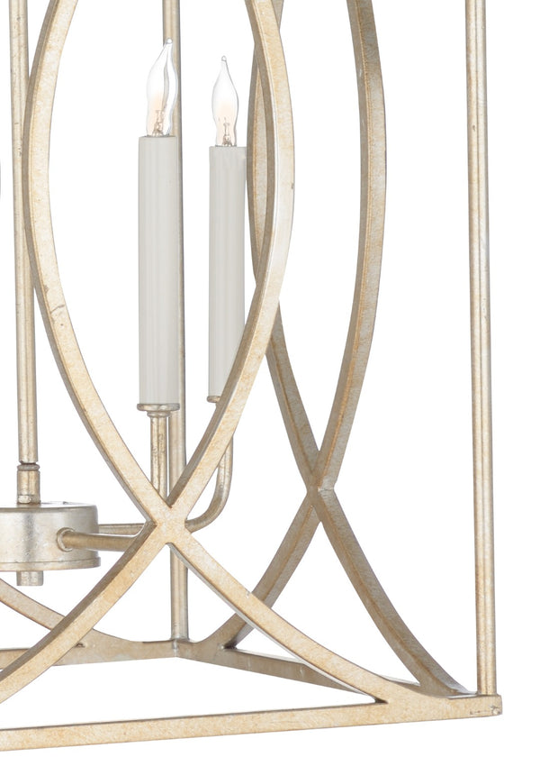 Wildwood Society Society Hill Chandelier Antique Silver Leaf 4-Light Adjustable Height Classic Elegance 67185