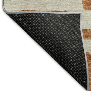 HomeRoots 5' X 8' Stylish Terra Cotta Abstract Area Rug - Washable, Stain-Resistant, UV Protected for Homes 671854