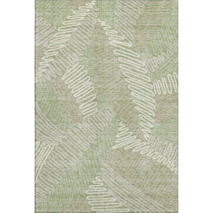HomeRoots 8' X 10' Artichoke Green Floral Area Rug - Washable, UV Protected, Durable & Stylish for Any Room 671862