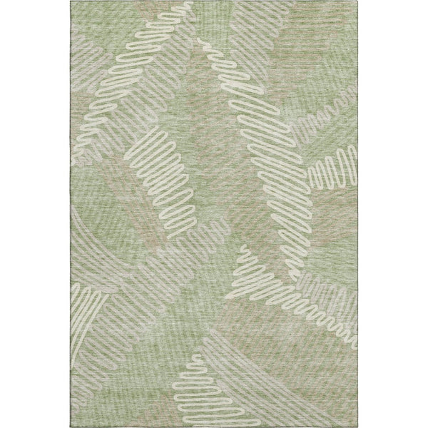 HomeRoots 8' X 10' Artichoke Green Floral Area Rug - Washable, UV Protected, Durable & Stylish for Any Room 671862