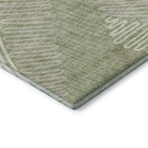 HomeRoots 8' X 10' Artichoke Green Floral Area Rug - Washable, UV Protected, Durable & Stylish for Any Room 671862