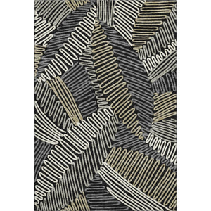 HomeRoots 8' X 10' Black Ivory and Gray Floral Washable Area Rug - Durable, Stylish, UV-Protected for Homes 671868