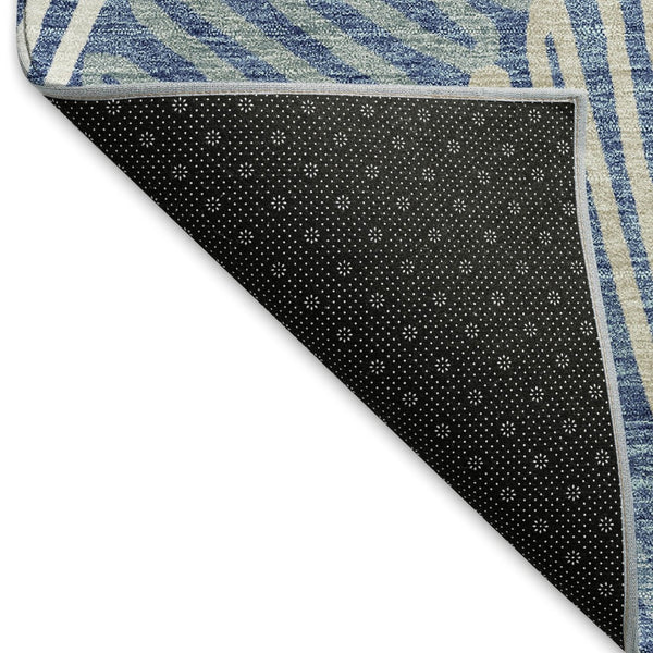 HomeRoots 10' Blue Ivory Gray Floral Washable Area Rug - Durable, Stain-Resistant, UV Protected for Homes 671876