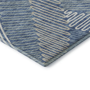 HomeRoots 10' Blue Ivory Gray Floral Washable Area Rug - Durable, Stain-Resistant, UV Protected for Homes 671876