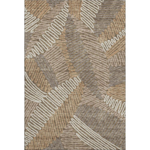 HomeRoots 5' X 8' Brown And Beige Floral Area Rug - Washable, Stain-Resistant, UV Protected for Modern Homes 671878