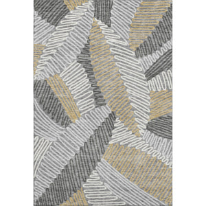 HomeRoots 5' X 8' Gray Gold Ivory Floral Area Rug - Washable, UV Protected, Durable, Perfect for Any Room! 671890