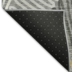 HomeRoots 5' X 8' Gray Gold Ivory Floral Area Rug - Washable, UV Protected, Durable, Perfect for Any Room! 671890