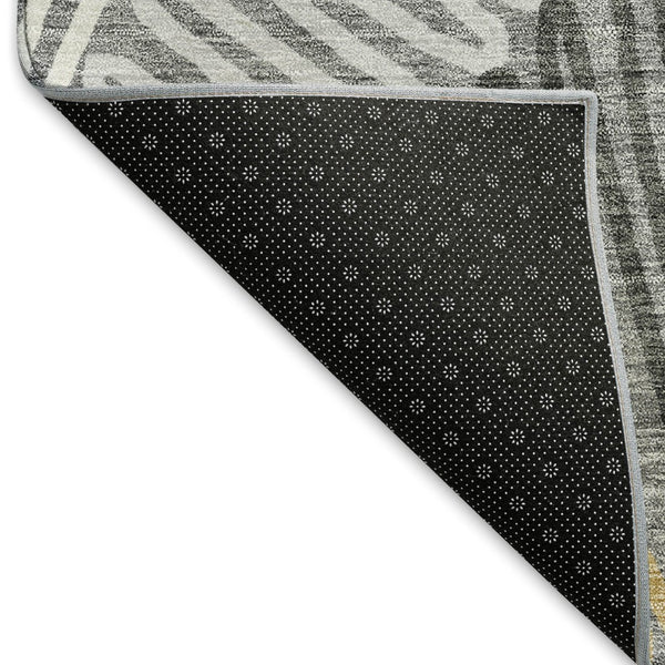 HomeRoots 5' X 8' Gray Gold Ivory Floral Area Rug - Washable, UV Protected, Durable, Perfect for Any Room! 671890