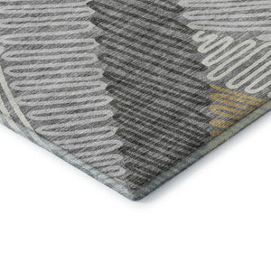 HomeRoots 5' X 8' Gray Gold Ivory Floral Area Rug - Washable, UV Protected, Durable, Perfect for Any Room! 671890