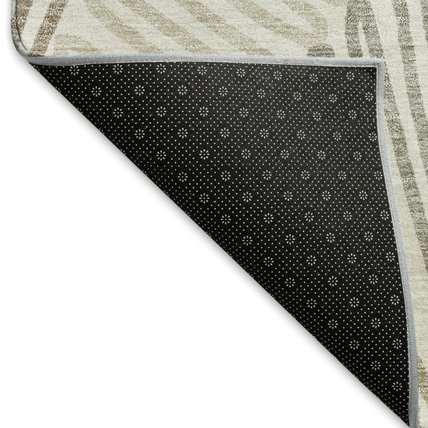 HomeRoots 10' Ivory Beige Tan Floral Washable Area Rug - Stain Resistant, UV Protected, Perfect for Living Spaces 671900