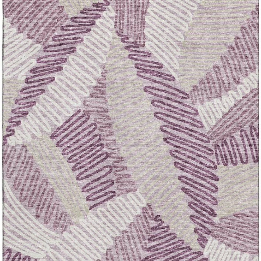 HomeRoots 9' X 12' Floral Area Rug in Lavender, Ivory & Beige – Washable, UV-Protected & Perfect for Busy Homes 671905