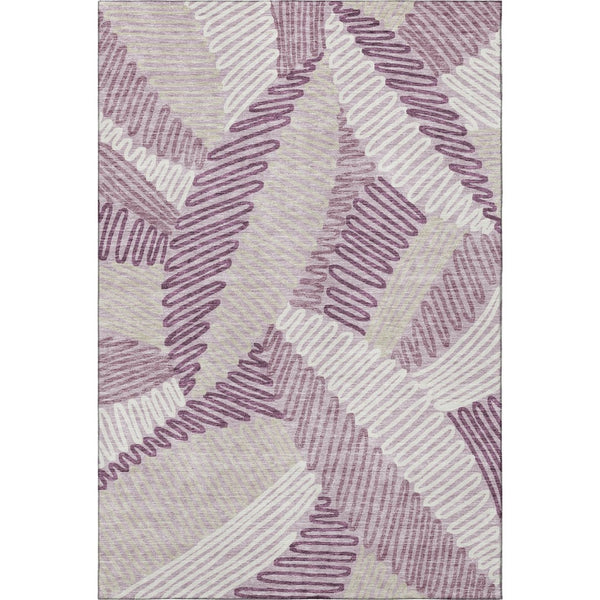 HomeRoots 9' X 12' Floral Area Rug in Lavender, Ivory & Beige – Washable, UV-Protected & Perfect for Busy Homes 671905