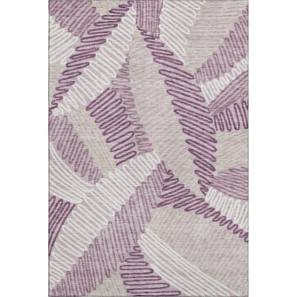 HomeRoots 10' Stylish Lavender Ivory Beige Floral Area Rug - Washable, UV Protected, Stain Resistant Design! 671906