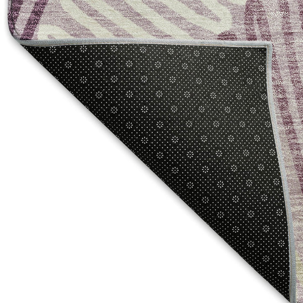 HomeRoots 10' Stylish Lavender Ivory Beige Floral Area Rug - Washable, UV Protected, Stain Resistant Design! 671906