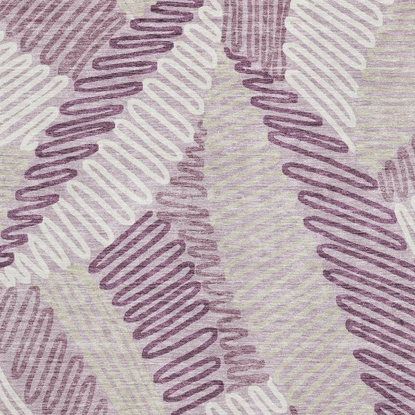 HomeRoots 10' Stylish Lavender Ivory Beige Floral Area Rug - Washable, UV Protected, Stain Resistant Design! 671906