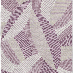 HomeRoots 10' Stylish Lavender Ivory Beige Floral Area Rug - Washable, UV Protected, Stain Resistant Design! 671906