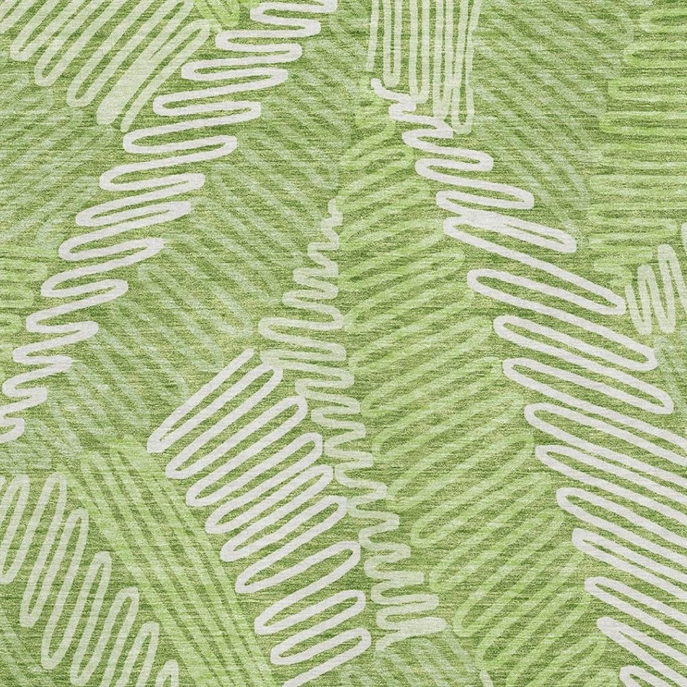 HomeRoots 8' X 10' Vibrant Lime Green Floral Area Rug – Washable, UV Protected, Durable, Perfect for Busy Homes! 671910