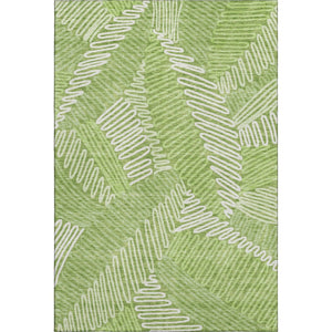 HomeRoots 10' X 14' Vibrant Lime Green Floral Area Rug with UV Protection - Durable, Washable, and Family-Friendly! 671912