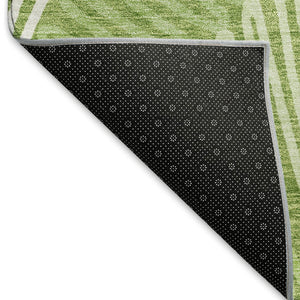 HomeRoots 10' X 14' Vibrant Lime Green Floral Area Rug with UV Protection - Durable, Washable, and Family-Friendly! 671912
