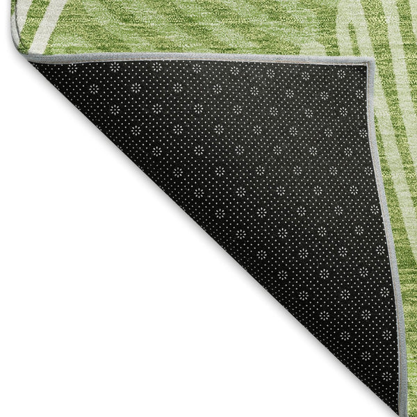 HomeRoots 10' X 14' Vibrant Lime Green Floral Area Rug with UV Protection - Durable, Washable, and Family-Friendly! 671912