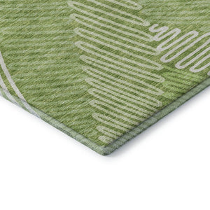 HomeRoots 10' X 14' Vibrant Lime Green Floral Area Rug with UV Protection - Durable, Washable, and Family-Friendly! 671912