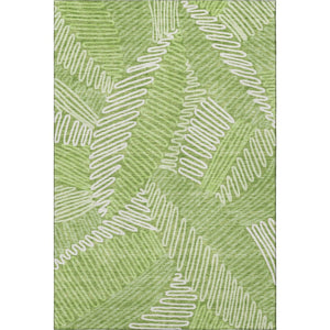 HomeRoots 10' X 14' Vibrant Lime Green Floral Area Rug with UV Protection - Durable, Washable, and Family-Friendly! 671912