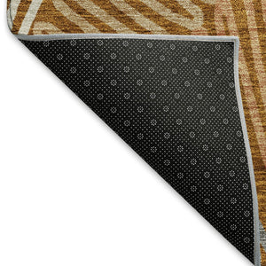HomeRoots 5' X 8' Stylish Rust Gray Floral Area Rug - Washable, UV Protected & Perfect for High-Traffic Homes 671920