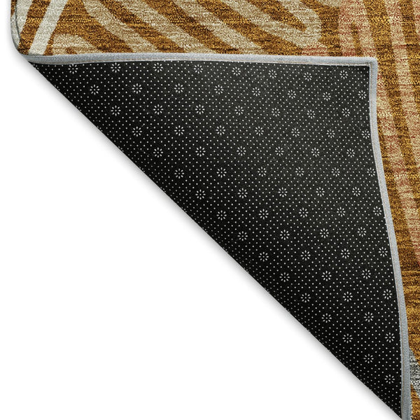 HomeRoots 5' X 8' Stylish Rust Gray Floral Area Rug - Washable, UV Protected & Perfect for High-Traffic Homes 671920
