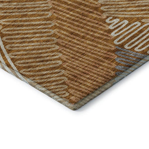 HomeRoots 5' X 8' Stylish Rust Gray Floral Area Rug - Washable, UV Protected & Perfect for High-Traffic Homes 671920