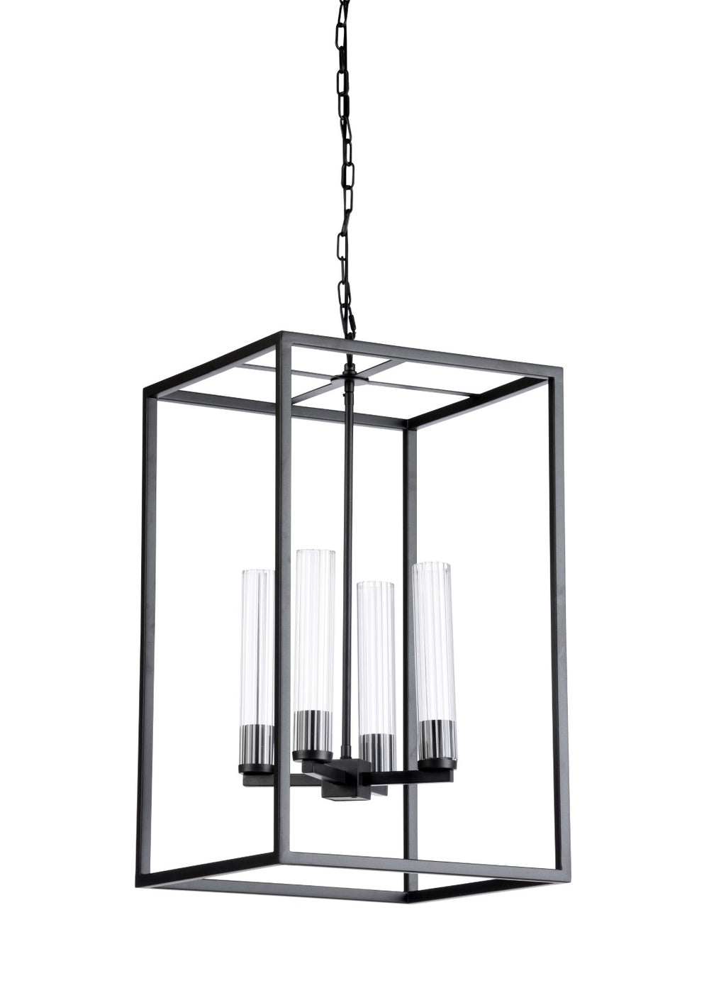 Wildwood Dexter Chandelier — Bronze Iron Frame With Clear Glass Globes, Industrial-Modern 28" H Accent Fixture 67193