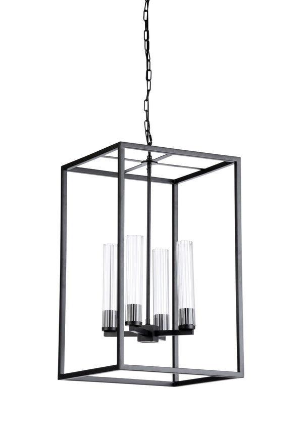 Wildwood Dexter Chandelier — Bronze Iron Frame With Clear Glass Globes, Industrial-Modern 28" H Accent Fixture 67193