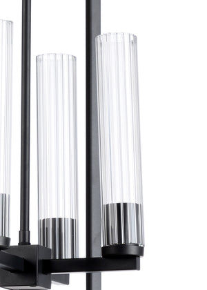 Wildwood Dexter Chandelier — Bronze Iron Frame With Clear Glass Globes, Industrial-Modern 28" H Accent Fixture 67193