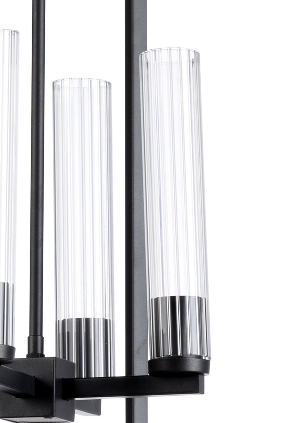 Wildwood Dexter Chandelier — Bronze Iron Frame With Clear Glass Globes, Industrial-Modern 28" H Accent Fixture 67193