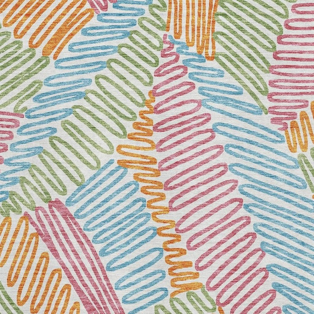 HomeRoots 5' X 8' Floral Area Rug - Washable, Stain Resistant, UV Protected, Perfect for Busy Homes & Decor 671938