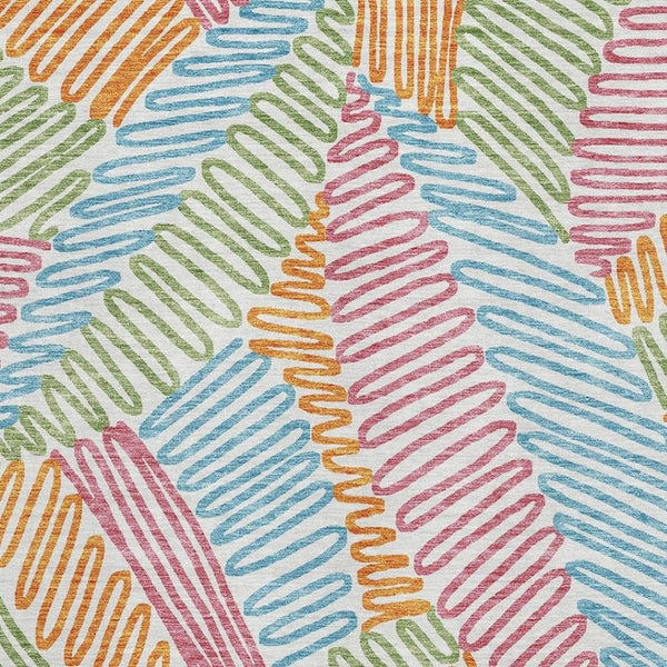 HomeRoots 5' X 8' Floral Area Rug - Washable, Stain Resistant, UV Protected, Perfect for Busy Homes & Decor 671938