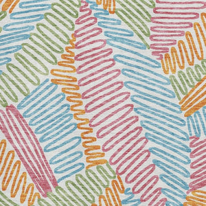 HomeRoots 8' X 10' Floral Area Rug in White, Pink, Green & Blue - Washable, Stain Resistant, UV Protected! 671940
