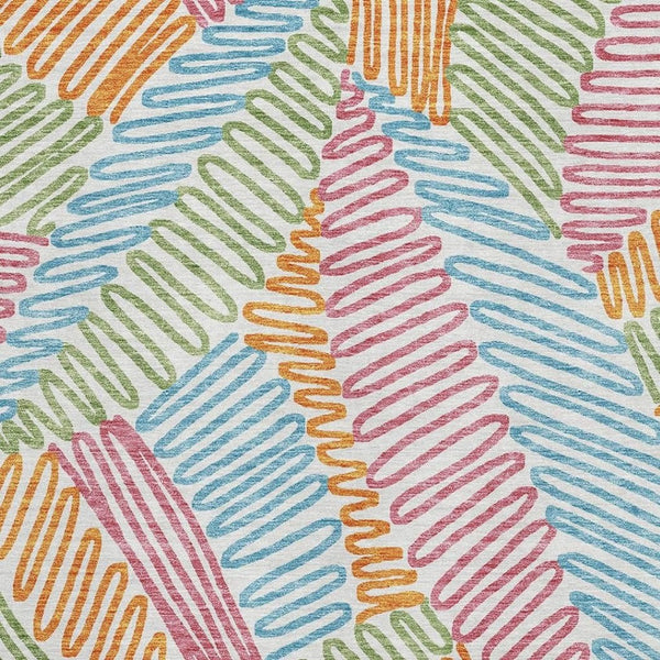 HomeRoots 9' X 12' Floral Area Rug in Soft White, Pink, Green & Blue – Washable, UV-Protected & Durable Design 671941