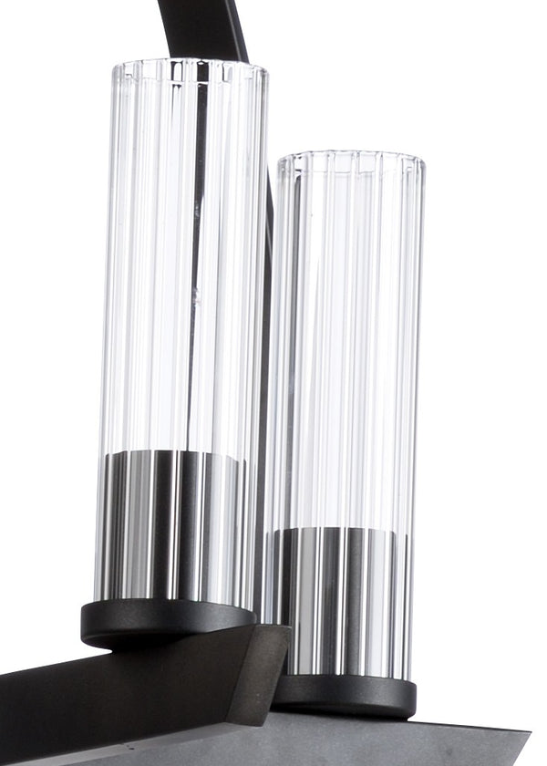 Wildwood Dylan Modern Bronze Chandelier With Clear Glass Globes, 4-Light Adjustable Height Fixture For Dining 67195