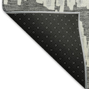HomeRoots 5' X 8' Gray And Ivory Striped Washable Area Rug - Durable, Stain Resistant, UV Protected Design! 671962