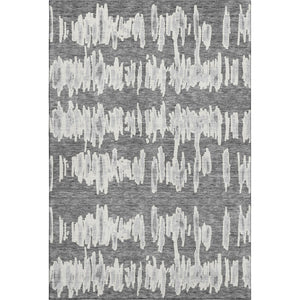 HomeRoots 10' X 14' Gray And Ivory Striped Washable Area Rug – Stylish, Durable, UV-Protected for Modern Living! 671966