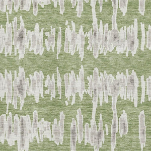 HomeRoots 8' X 10' Green And Beige Striped Area Rug - Washable, UV Protected, Durable & Stylish for Family Homes 671970