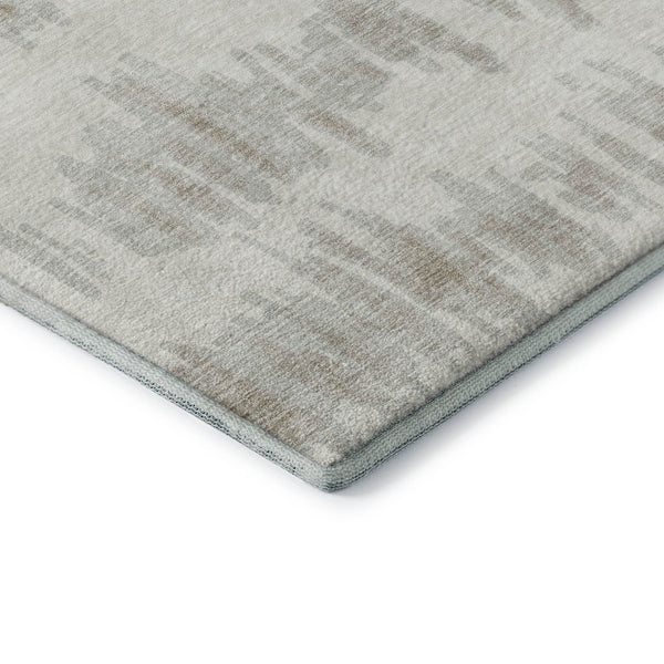 HomeRoots 5' x 8' Ivory and Beige Striped Area Rug - Washable, UV Protected, Durable for Busy Homes & Kids 671974