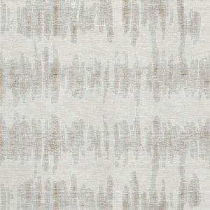 HomeRoots 9' X 12' Ivory and Beige Striped Washable Area Rug with UV Protection - Durable & Stylish for Homes 671977