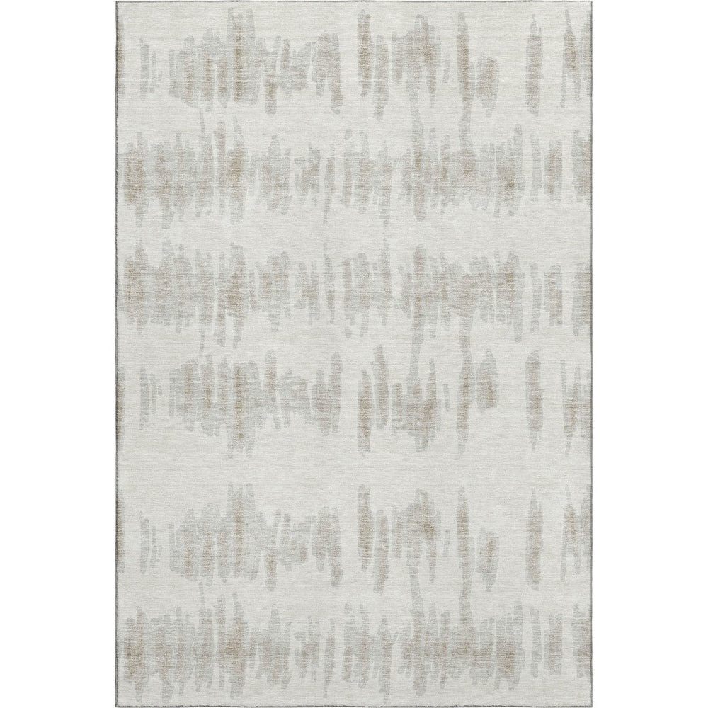 HomeRoots 10' X 14' Ivory and Beige Striped Area Rug - Washable, UV-Protected, Durable & Stylish for Any Room 671978