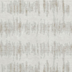 HomeRoots 10' X 14' Ivory and Beige Striped Area Rug - Washable, UV-Protected, Durable & Stylish for Any Room 671978