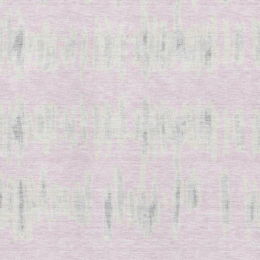 HomeRoots 5' Stylish Pink and Beige Striped Area Rug - Washable, UV Protected, Durable, Stain Resistant Design! 671992