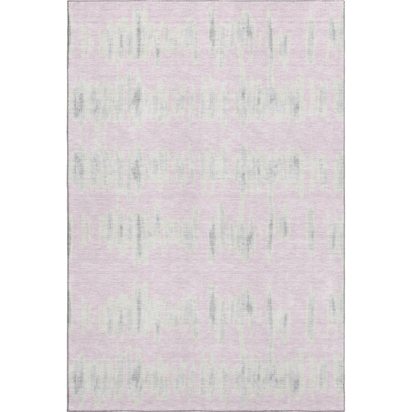 HomeRoots 8' X 10' Pink And Beige Striped Washable Area Rug - Stylish, Durable, Stain Resistant with UV Protection 671994