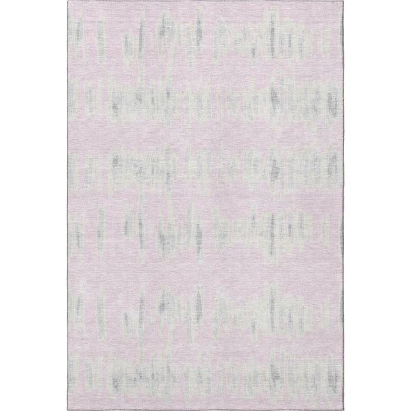 HomeRoots 8' X 10' Pink And Beige Striped Washable Area Rug - Stylish, Durable, Stain Resistant with UV Protection 671994